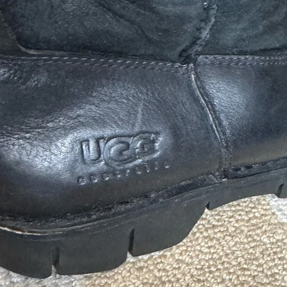 UGG Australia Vintage Beacon Shearling Leather Winter Boots Warm Black 12